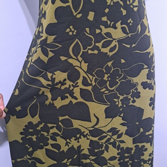 Vintage Trixxi Y2K Floral Print V- Neck  Retro Fit & Flare  Medium Sea Green - Picture 11 of 15